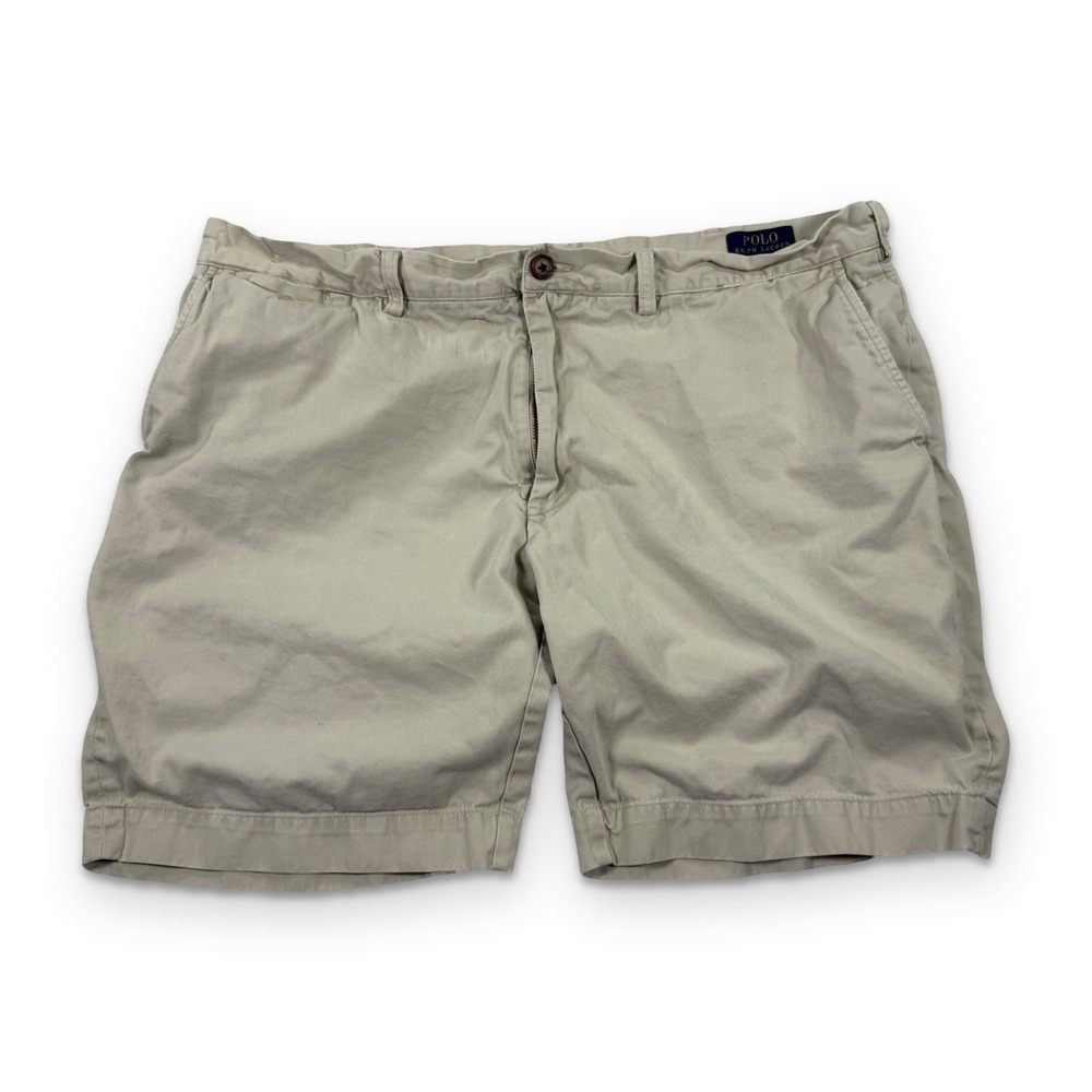 Polo Ralph Lauren Classic Fit 9" Chino Shorts Mens 40 Beige Khaki Flat Front